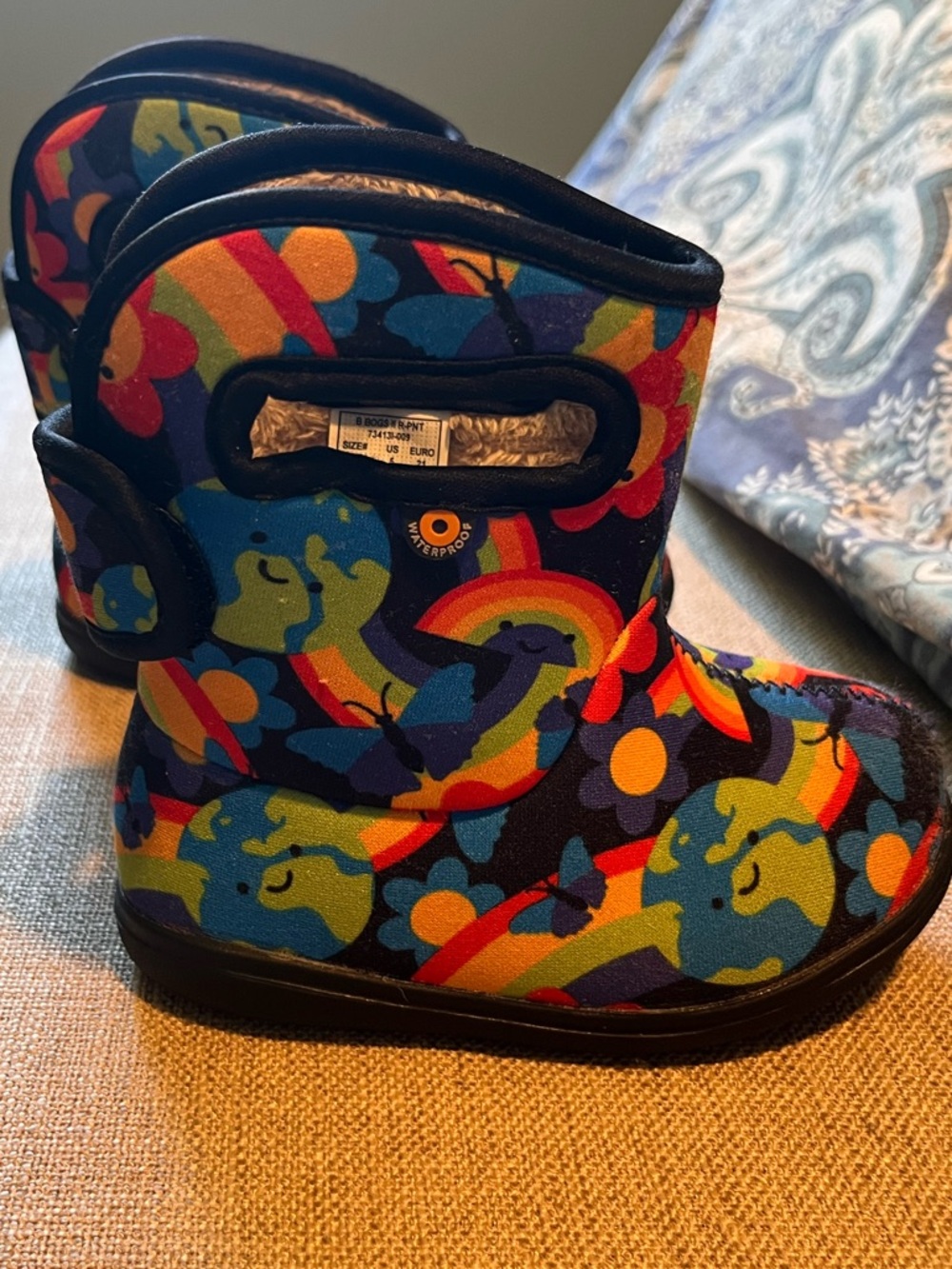BOGS Waterproof Kids Rainbow Elephant Boots - Multi size 5